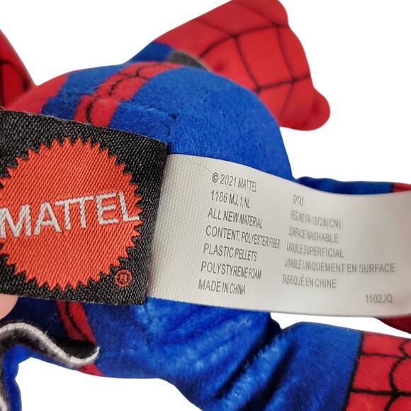 Marvel Spiderman Plush Doll 9" Red Blue Stuffed Toy Mattel 2021 Superhero - Picture 8 of 11